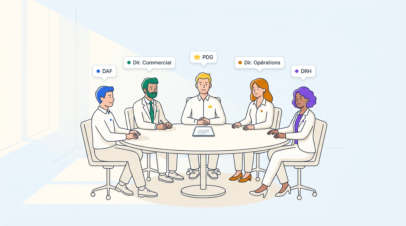 Comité de direction IA — 5 agents spécialisés